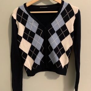 Brandy Melville argyle cardigan
